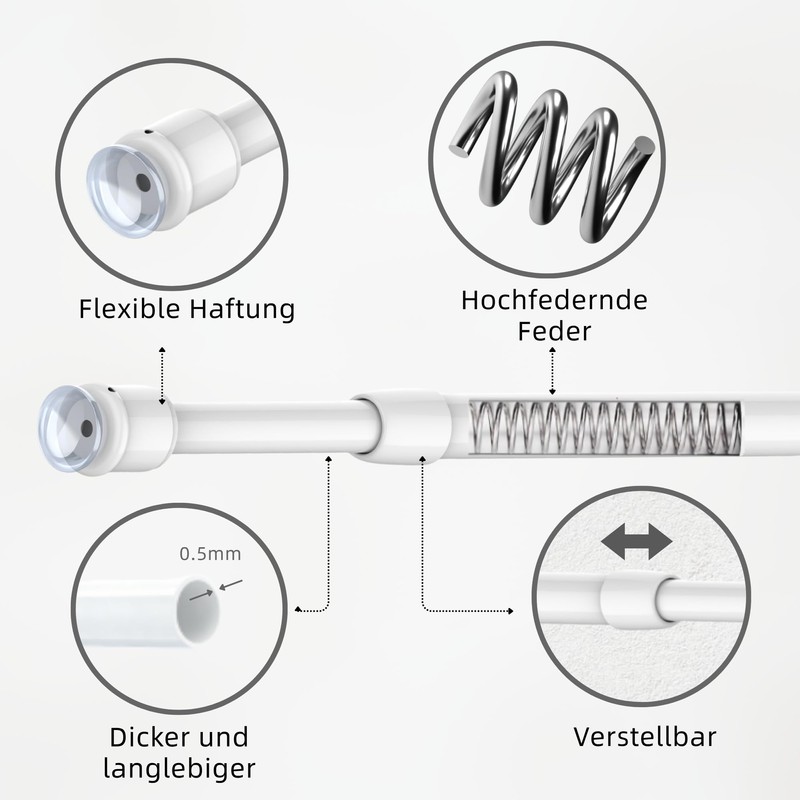Venwemong Net Curtain Rods Extendable, No Drill, 2 Pack, 60-80
