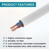 MECCANIXITY 1PCS 6.56ft White DC Power Extension Cable 5.5mm x