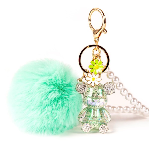 YOU WIZV Bear Keychains for Women, Cute Bling Teddy Bear