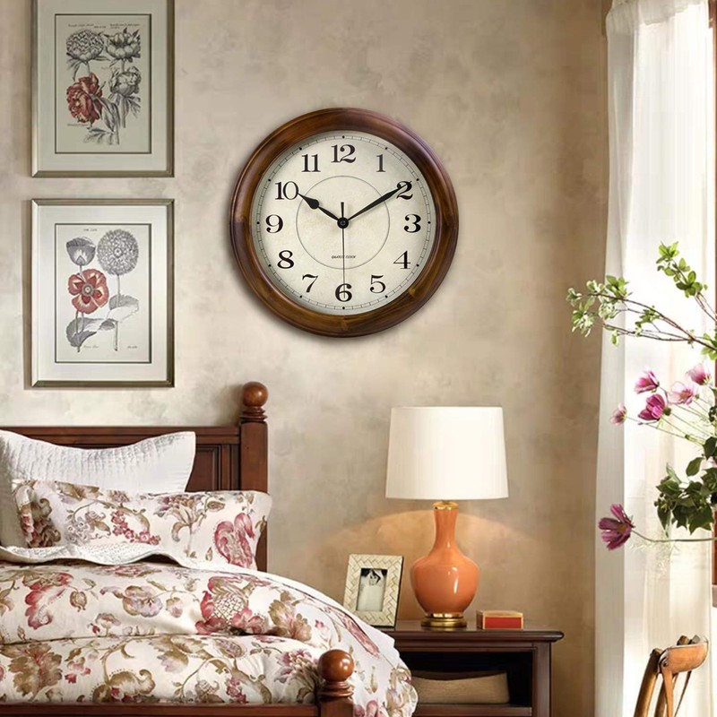 Kesin Wall Clock Wood 14 Inch Silent Wall Clocks Large