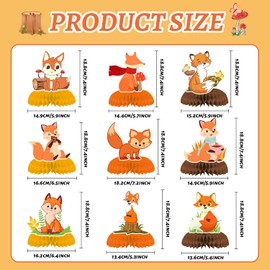 9PCS Fox Honeycomb Centerpieces 3D Table Topper Woodland Animals Double Side Centerpieces for Girl Boy Fox Theme Baby Shower Birthday Party Decorations