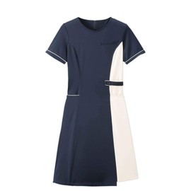 Nursery Super Beauty Stretch Side Bi-Color Dress, Non-transparent, Medical Lab Coat, Nurse, Esthetics, Beauty, Reception, Uniform, Midnight Blue