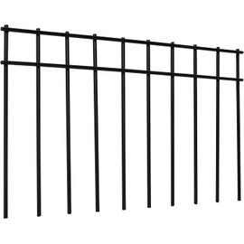 17”x10” (25 Pack) No Dig Animal Barrier Fence with 1.5inch Spike Spacing, 4 Gauge Black Powder Coated Steel - Underground Decorative Garden Dog Fence Ground Stakes for Outdoor Garden Yard Patio