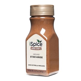 iSpice Premium Star Anise | All Purpose Star Anise | Essential Kitchen Spices Anis Estrellado | All-Natural Estrella De Anis| 4.97 Oz (140g) (Star anise ground)
