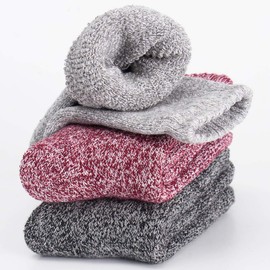 Womens Super Thick Wool Socks - Soft Warm Comfort Casual Crew Winter Socks (Pack of 3-5), Multicolor