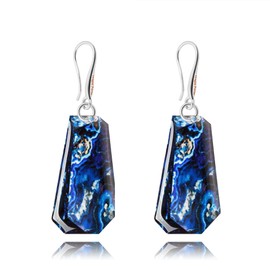 Handmade Lightweight Geometric Dangle Earrings Jewellery for Women (Blue Navy)
