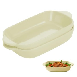 Ceramic Casserole Dish, Set of 2, Lasagne Mould, Rectangular Casserole Dish, 22.2 x 13.5 x 4.5 cm, Colourful Glazed Small Casserole Dish, Oven Mould for Lasagna, Baking, Gourmet Food, Heat Resistant