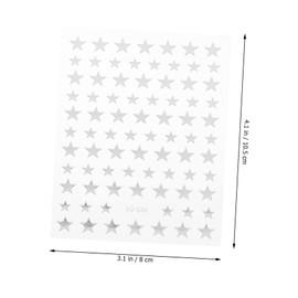 FOMIYES Nail Art Charms Pack Silver Star Nail Stickers Decals for Manicure Kits