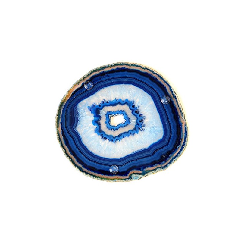 JIC Gem Extra Blue 4-5" Dyed Color Natural Agate Coasters