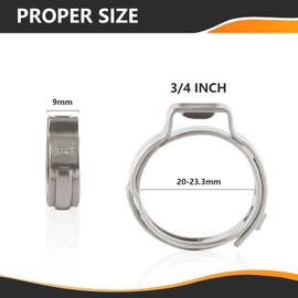 100-PCs HeSun 3/4 Inch PEX Crimp Ring, Premium 304 Stainless Steel Pex Cinch Clamp Ring(CLAMP010-100)