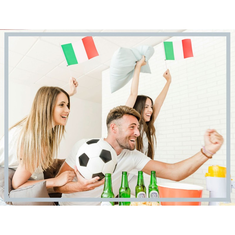 PHENO FLAGS Italy Hand Flag, Set of 10 - Small