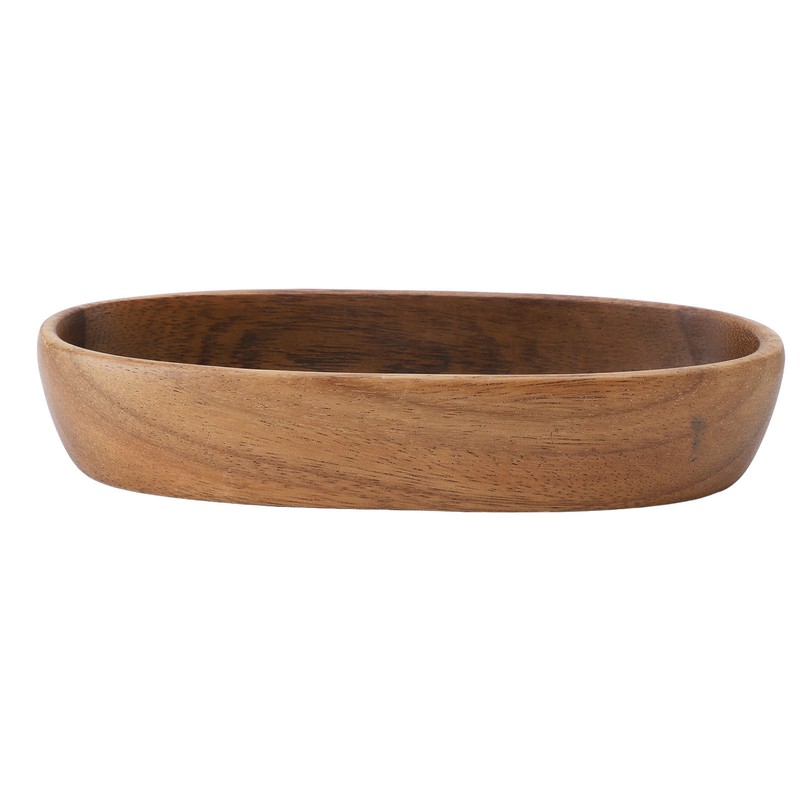 Wooden Serving Tray Easy Cleaning Boat Shape Wooden Food Plate