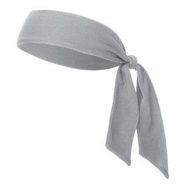 GOGO Head Tie, Tie Back Mesh Headband, Tennis Head Band - Grey