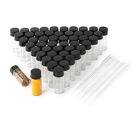 BKMAMLAB 10ml Clear Small Glass Vials 50pcs with Screw Caps(50pcs)