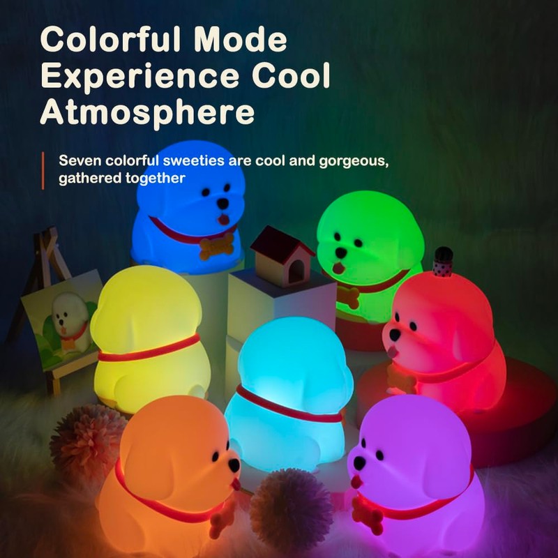 Wonderboy Puppy Night Light, 3000K Warm Light, RGB Color Mode,