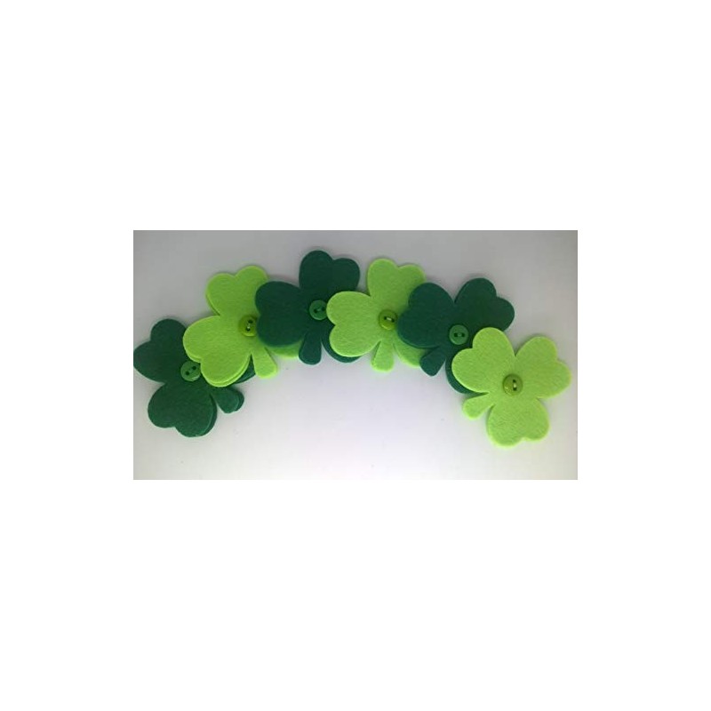 Fab Felt Crafts 6 Green Shamrock Embellishments, Ready to Use