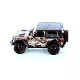 Kinsmart 5420. 5 Inch  2018 Jeep Wrangler Rubicon Soft Top -1/34 Scale Model - Camo Brown