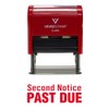 Second Notice Past Due Self Inking Rubber Stamp (Red Ink)
