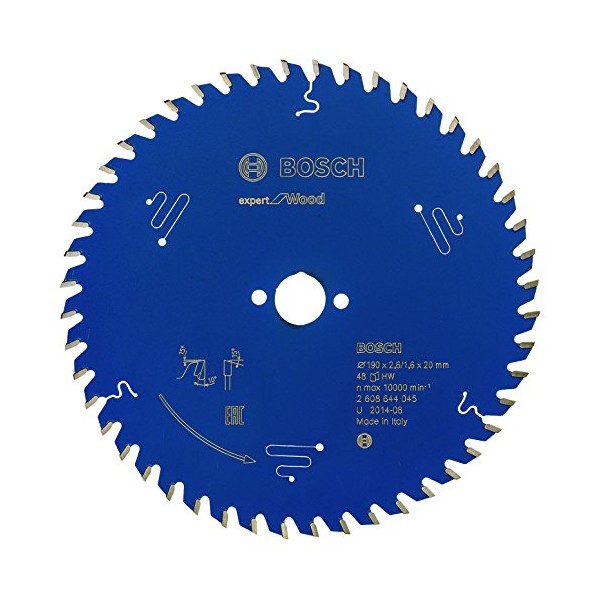 Bosch 2608644045 EXWOH 48 Tooth Top Precision Circular Saw Blade, 0 V, Blue
