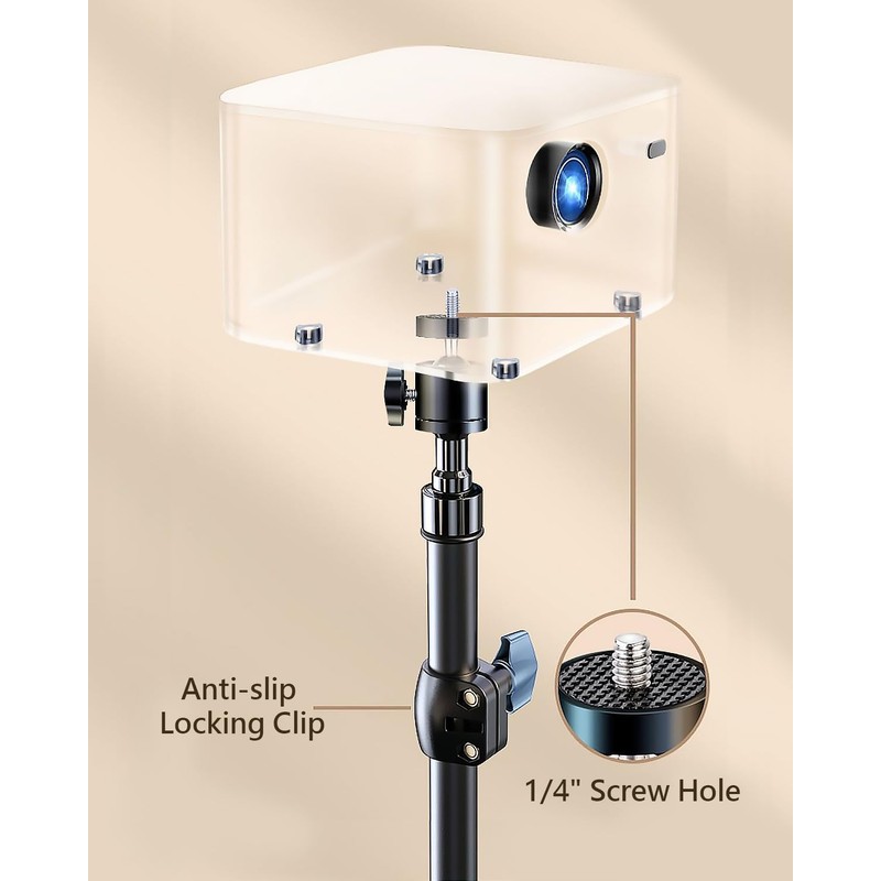 Gwezmxs Projector Stand Height Adjustable 32-60 cm, Projector Tripod 1/4