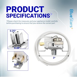 UPGRADED BlueStars 2198202 Refrigerator Cold Control Thermostat Replacement - Compatible with Whirlpool & Kenmore Refrigerators - Replaces 2161284 2198201 PS11739232 AP6006166 WP2198202 161284 1110552