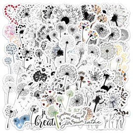 60-Piece Cute Cartoon Dandelion Stickers - Playful Waterproof Vinyl Decals for Kids, Laptop, Water Bottle, Skateboard - Vibrant Botanical DIY Crafts, Scrapbooking & Gift Decor Stickers