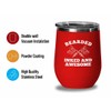 Tattoo Artist Red Wine Tumbler 12oz - Bearded Inked And