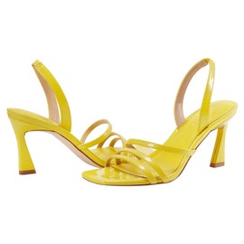 Marc Fisher Women's NALINA Heeled Sandal, Yellow Patent 700, 7.5