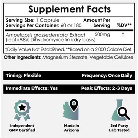 Nootropics Depot Dihydromyricetin (DHM) Capsules | 500mg | Supports Liver, Alcohol Recovery, and Cognition | 60 Count