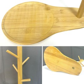 SHOPDP Rustic Wooden Key Tray, Four Tier Organizer, Entryway Key Rack for Wallet, Phone, Jewelry and More(Teardrop)