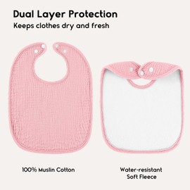 Yoofoss 10 Pack Muslin Baby Bibs for Drooling and Teething, Cotton Bandana Drool Bibs for Baby Girl Boy Unisex 0-36 Months