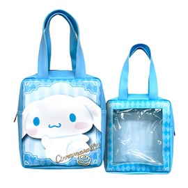 Hatayama Shoji Sanrio 34202171 Printed Tote Bag with Clear Window, Favorite Cinnamon Roll Size: Approx. 7.9 x 7.1 x 2.8 inches (20 x 18 x 7 cm)