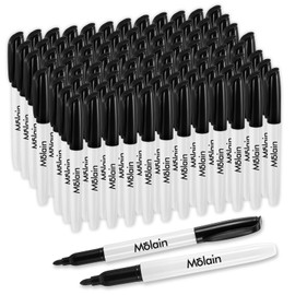 Molain 100 Pack Fine Tip Dry Erase Marker - Black Dry Erase Markers Bulk Whiteboard Markers for School, Office, Home, Works on Whiteboard, Glass & Non-Porous Surfaces