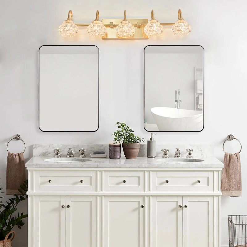 29\" Modern Crystal Bathroom Vanity Light Elegant Wall Mount Lighting