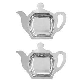2 Pieces Silver Tea Bag Holder, Stainless Steel Tea Bag Tray, Creative Mini Tea Bag Holder, Interesting Tea Bag Holder Tray, Metal Tea Bag Saucer