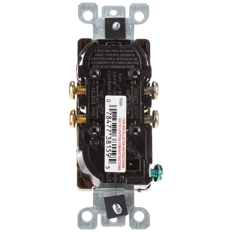 Leviton 15 Amp Decora Tamper-Resistant Duplex Electrical Wall Outlet, T5325,