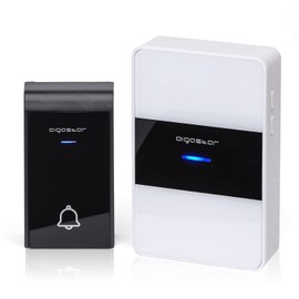 Aigostar Wireless Doorbell, IP44 Waterproof Cordless Door Chime Kit with 1 Receiver, 36 Chime, 3-Level Volume, 150m Range, Doorbell for Apartment, Home, Office and Hotel, Black&White