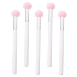 CAXUSD 5pcs Round Makeup Sponge Puff for Women Soft Mushroom Head Cosmetic Applicator for Foundation and Concealer Daily and Professional Use Pink White Handle