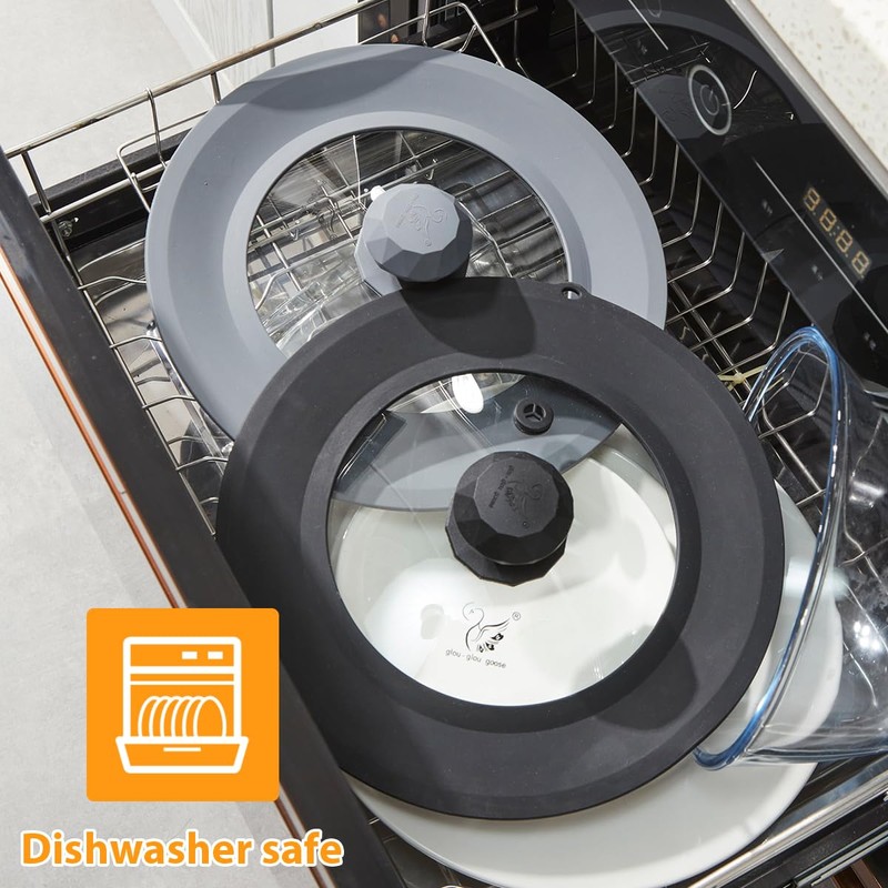 Set of 2 Vented Tempered Glass Universal Lid for Pot