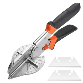 WIYETY Mitre Scissors 45° - 135°, Angle Scissors for Precise Cut, 2 Replacement Blades, Multifunctional Channel Scissors for Cutting Cork, Plastic, PVC