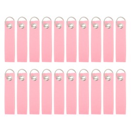 QUARKZMAN Felt Keyring with Stainless Steel Ring, Key Ring Blanks Colourful Writeable Felt Pendant for DIY, Decoration, Bags, pink