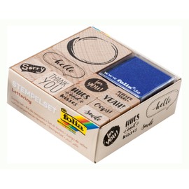 Folia 31104 Wooden Stamp Set, Lettering