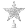 Home Christmas Tree Toppers Xmas Glitter Silver Hollow Star Treetop