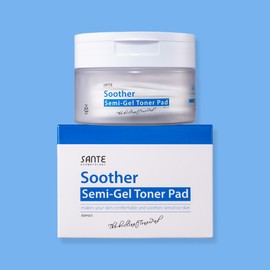 Sante Soother Semigel Sensitive skin moisture soothing moisturizing absorbent toner pad 80pads / 상떼 수더 세미겔 민감피부 수분 진정 보습 흡토 토너 패드 80pads