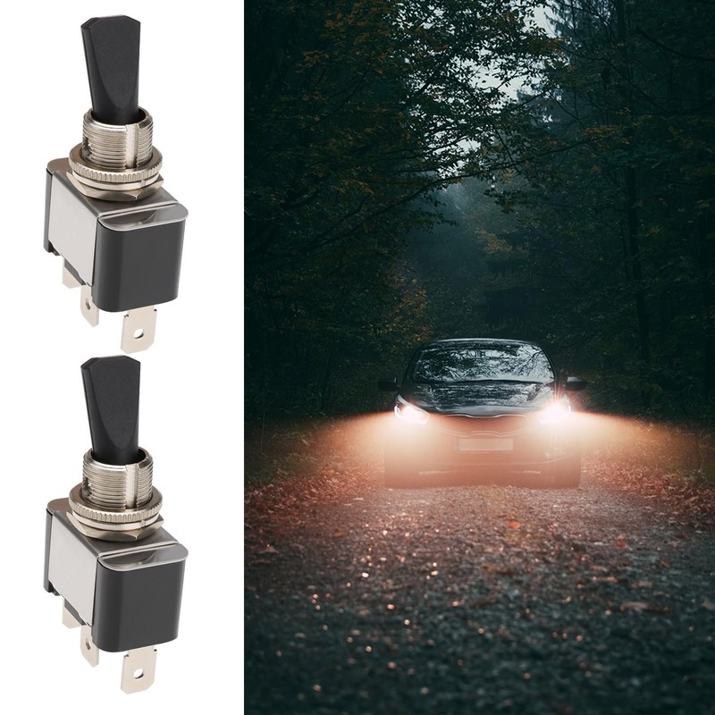 VGOL 2Pcs 12V 30A 3 Pin On Off Toggle Flick