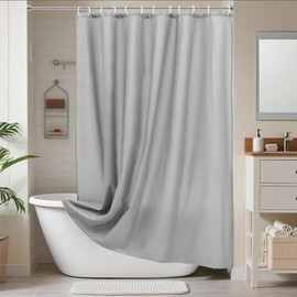 AooHome 36 Width x 72 Height Inch Stall Size Shower Curtain, Fabric Bathroom Curtain for Hotel, Water Repellent, Light Grey