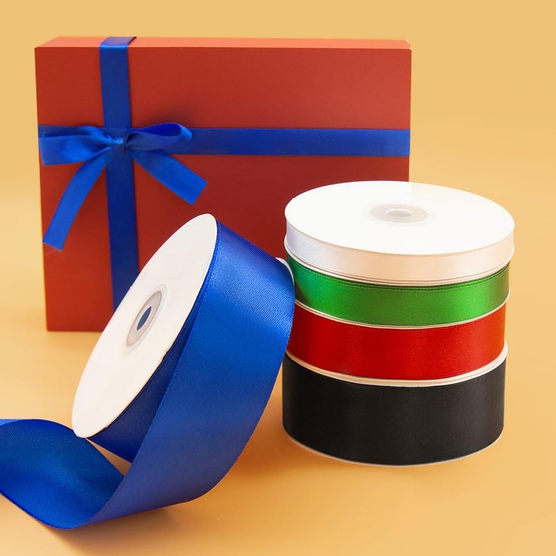 Quhora 1-1/2" x 50 Yards Satin Ribbon - Silver Silk