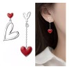 Deluxe Aretes Zirconia Corazón Pendientes Asimétricos Regalo Amor