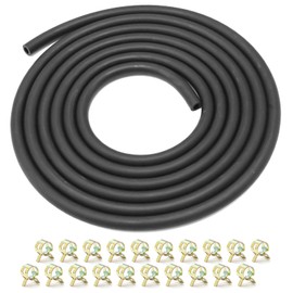 Hoypeyfiy Black 5mm (3/16") ID Fuel Line Hose, 2.4M (8 Feet) Gas Tube with 20 Clamps, Replacement for Honda Replacement for BS (5mm 3/16inch)