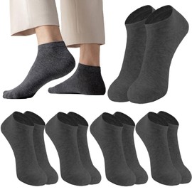 Wamicu Sneaker Socks Women Men Cotton 5 Pairs Short Socks Breathable Size 4-8, 5 x dark grey